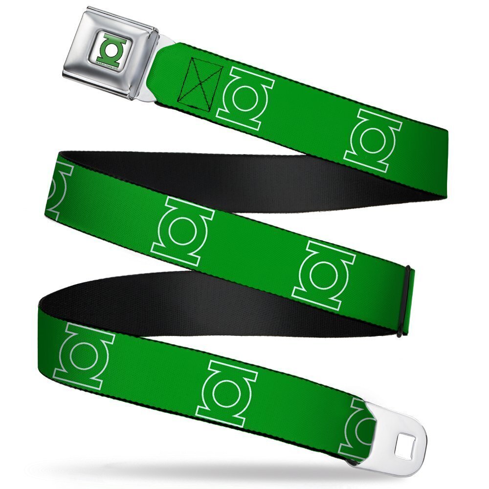 7723 Seatbelt Belt - Green Lantern Logo Green/White - 1.0" Wide - 20-36